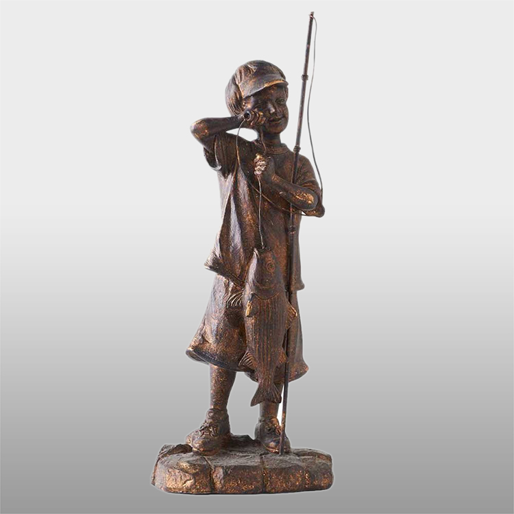 boy fishing statue products for sale